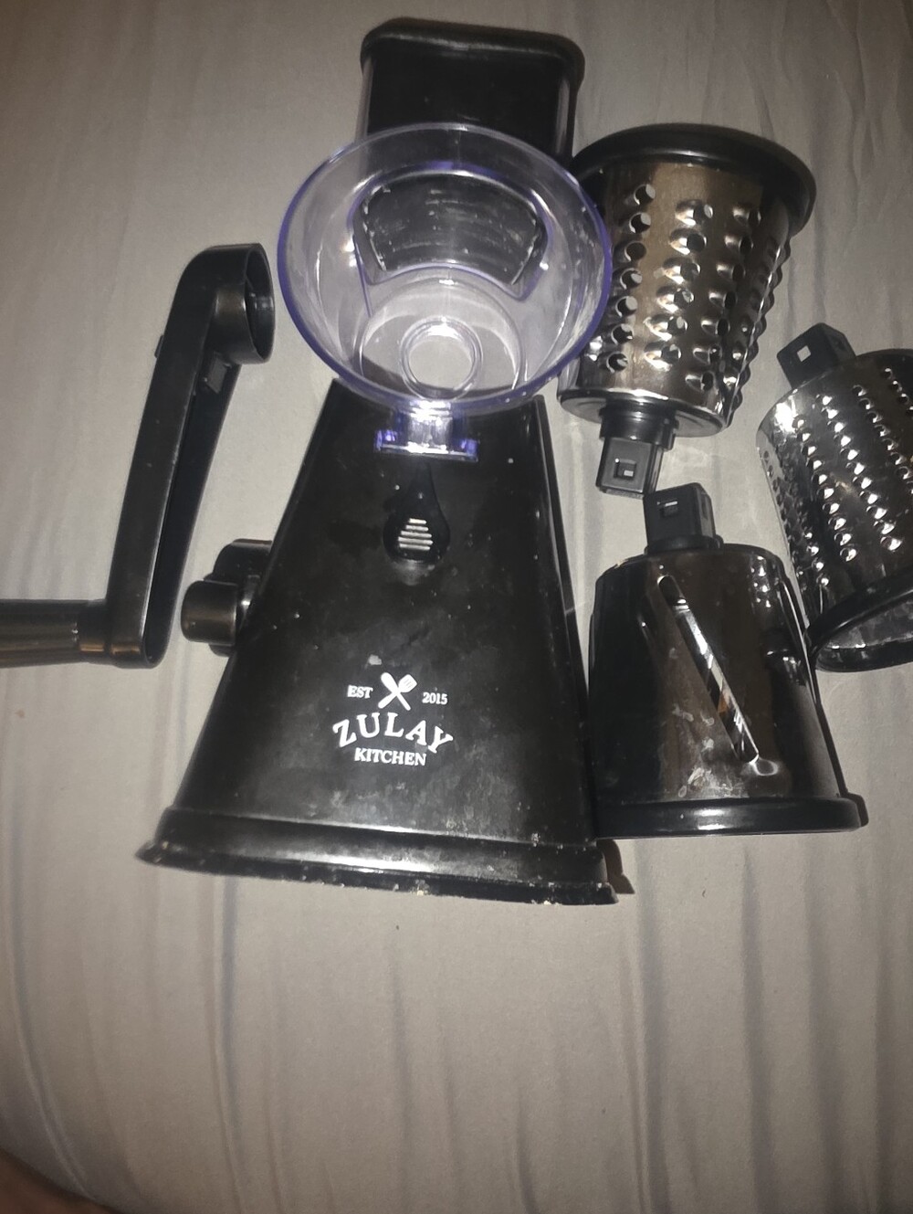 Zulay Kitchen Manual Rotary Cheese/Vegetable Grater - Black